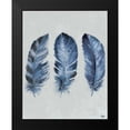 thumbnail image 2 of Pinto, Patricia 12x14 Black Modern Framed Museum Art Print Titled - Indigo Blue Feathers II, 2 of 5