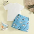thumbnail image 6 of Xudanell Toddler Baby Boy Baseball Outfit Ice Cream Baseball Print Short Sleeve T-Shirt Shorts 2Pcs Set Summer Clothes (12-18 Months,Blue), 6 of 7