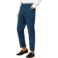 thumbnail image 5 of Lars Amadeus Men's Cropped Dress Pant Flat Front Solid Color Business Trousers, 5 of 5
