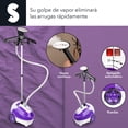 thumbnail image 4 of Plancha Vertical Profesional 2 Niveles De Presión Vaporizador De Ropa Pedestal Ajustable Con Gancho 360° 1.3lt Deodoriza Y Sanitiza Color Morado Signa, 4 of 7