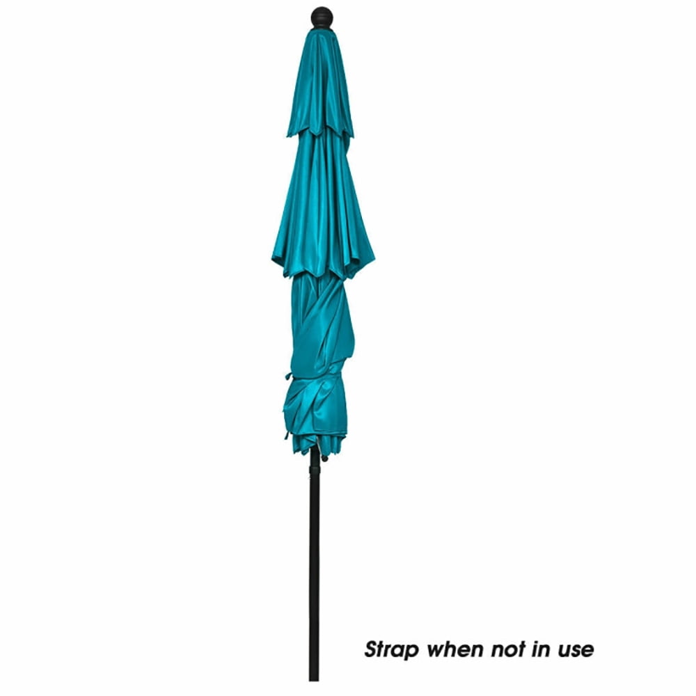 Aimee Lii 10' 3 Tier Patio Umbrella Aluminum Sunshade Shelter Double Vented without Base, Table Umbrella Outdoor Patio, Turquoise