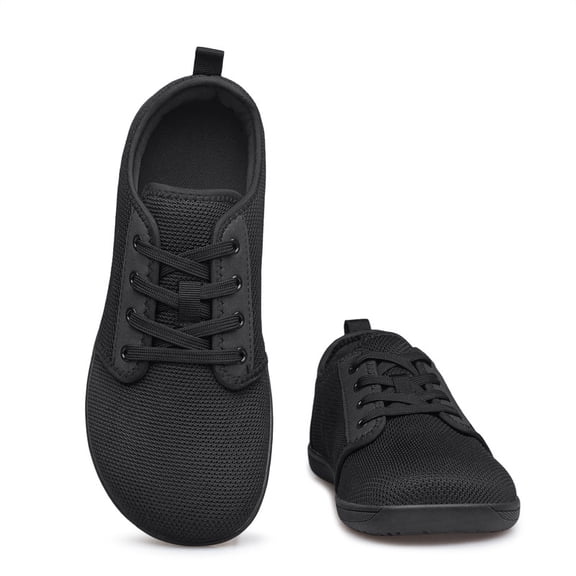 vibdiv Women's Barefoot Walking Wide Toe Box Zero Drop Minimalist Sneakers Non Slip Breathable Comfortable Lightweight Walking Shoes All Black Size 6