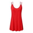 thumbnail image 4 of ClodeEU Women's Scoop Neck Spaghetti Strap Bodycon Mini Dress,Solid Slim Short Dress Red,Women's Plus XXL, 4 of 7