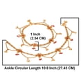 thumbnail image 3 of Efulgenz Indian Anklets for Women with Layered Chain Antique Gold Tone Boho Gothic Vintage Rhinestone Ankle Bracelet Pair Anklet Set with Faux Pearl Charms Payal Beach Barefoot Feet Jewelry for Women, 3 of 6