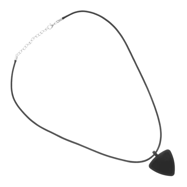 ROMANSENTIAL Silicone Guitar Picks Holder Necklace 1Pack Black Protective Sleeve For Guitarist Daily Use
