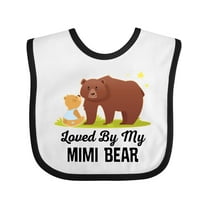 Inktastic Mimi Bear Loves Me Grandbaby Boys or Girls Baby Bib