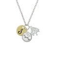 thumbnail image 2 of Delight Jewelry Goldtone Large Disc Letter - S - 3/4'' Let Things Go Fall Zoey Charm Necklace, 28", 2 of 4