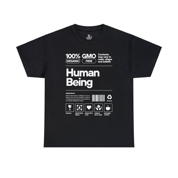 100% Human Being - Funny Humor Shirt Heavy Cotton Tee
