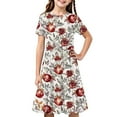 thumbnail image 2 of LOVZFMLL Robe d'Été Unie à Manches Courtes Col Rond en Maille Princesse Robe de Mariage pour Enfants, 2 of 2