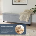 thumbnail image 5 of BELLEZE Storage Ottoman Bench Footstool - Amherst (Gray), 5 of 7