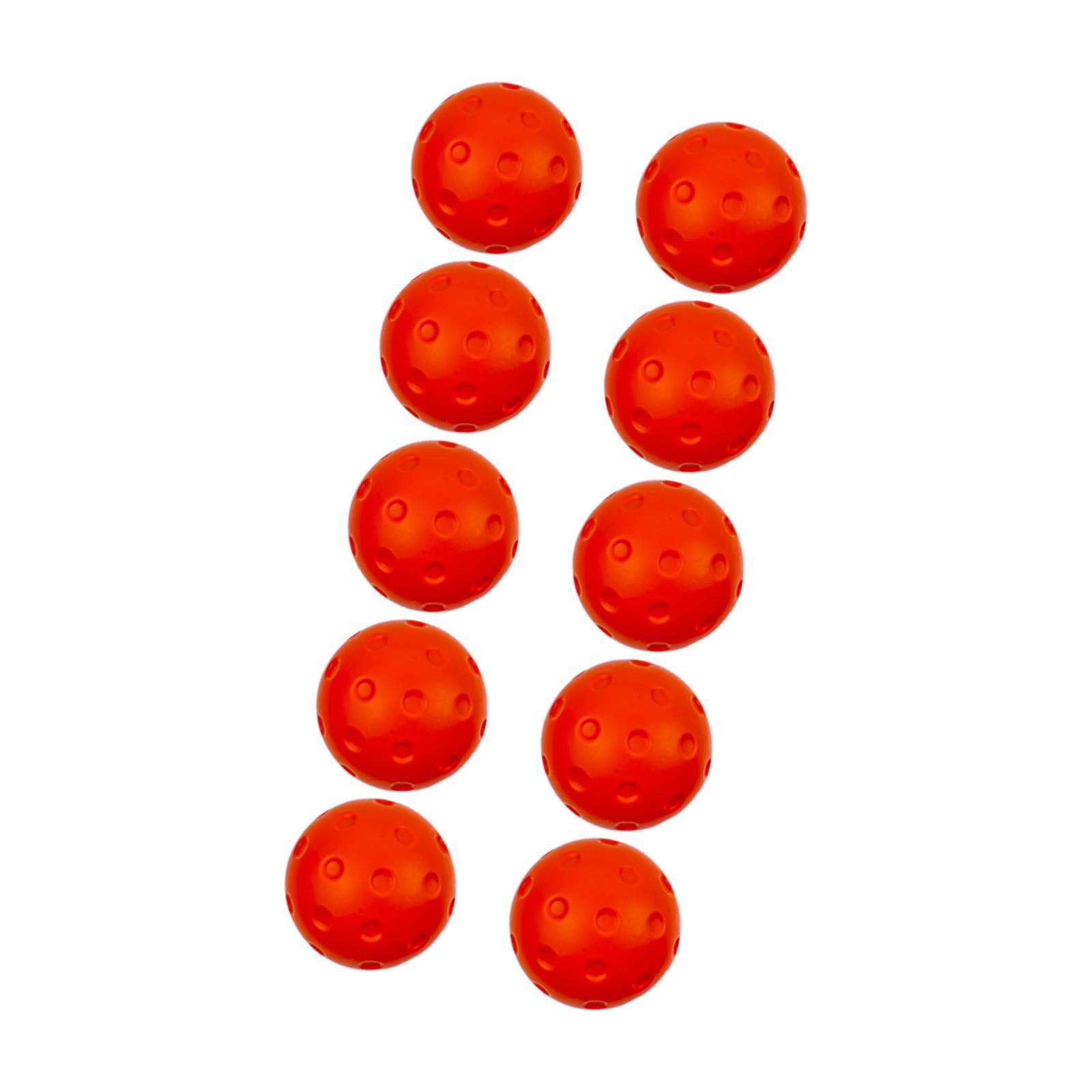 Baoblaze 10 Pieces Pickleball Ball Indoor Practice Ball 74mm Flexible Silent s red