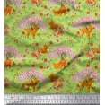 thumbnail image 1 of Soimoi Polyester Crepe Fabric Tree,Floral & Deer Animal Printed Fabric 1 Yard 52 Inch Wide, 1 of 1