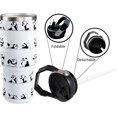 thumbnail image 5 of 30oz Panda Tumbler with Handle and Straw, Yoga Panda Insulated Leak Proof Travel Coffee Mug, Reusable Stainless Steel Tumbler for Panda Lovers, Panda Gifts for Women,Girls, 5 of 6