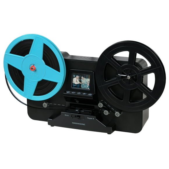 Magnasonic Super 8/8mm Film Scanner, Convertit le Film en Vidéo Numérique, Écran Vibrant de 2,3 ", Numériser et Visualiser 3", 5" et 7" Bobines de Film Super 8/8mm (FS81)