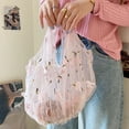 thumbnail image 2 of Pkhoxwe Embroidery Flower Handbag Transparent Mesh Shopping Bag Beach Mesh Tote Bag for Women, 2 of 7