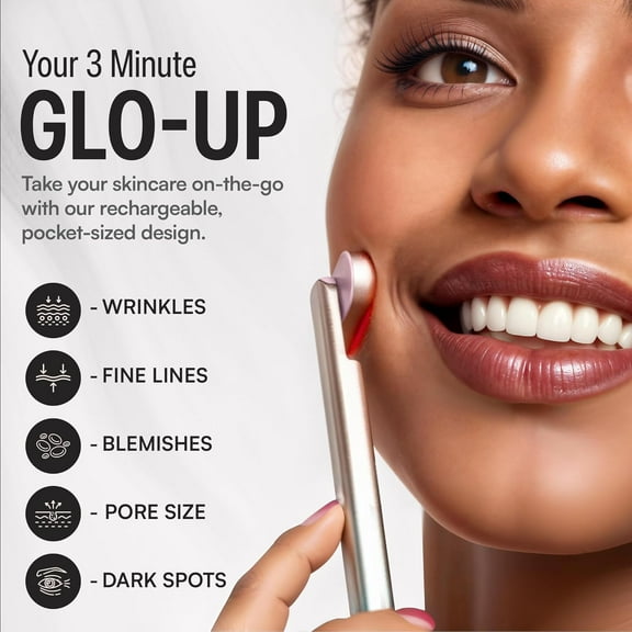 4-in-1 Red Light Therapy for Face -  Rejuvenation Device, Adjustable  & Portable Beauty Tool for Anti-Aging & Skin Health,  Gold with  Dog House