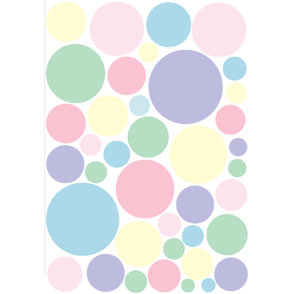 Pastel Polka Dots Wall Decals Stickers / Pastel Dot Nursery Wall Decor