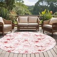thumbnail image 4 of Pink Flower Round Area Rug 5Ft Washable Circle Rugs for Living Room Bedroom, Watercolor Floral Botanical Line Drawing Print Non-Slip Carpet Floor Mats Indoor Outdoor Carpet Runner Home Decor, 4 of 8