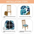thumbnail image 4 of Blue Pioneer Flower Seat Covers for Dining Room Chairs Set Of 4,Stretch Printed Washable Chair Seat Cover with Elastic Ties and Button,Removable Waterproof Couch Cushion Covers, 4 of 6