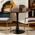 thumbnail image 3 of Modern Dining Table,24 Inch Round Table,MDF Top and Steel Base Tulip Round Kitchen Table,Coffee Table for Living Room,Walnut, 3 of 7