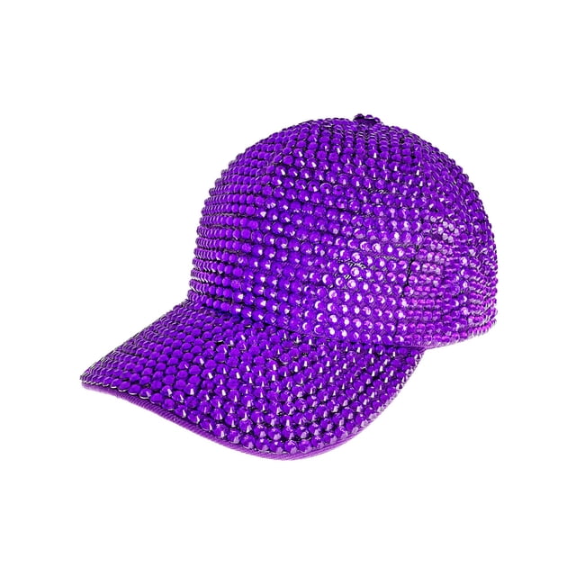 Top Headwear Women's Full Sparkle Rhinestone Gem Bling Baseball Cap - CPurple