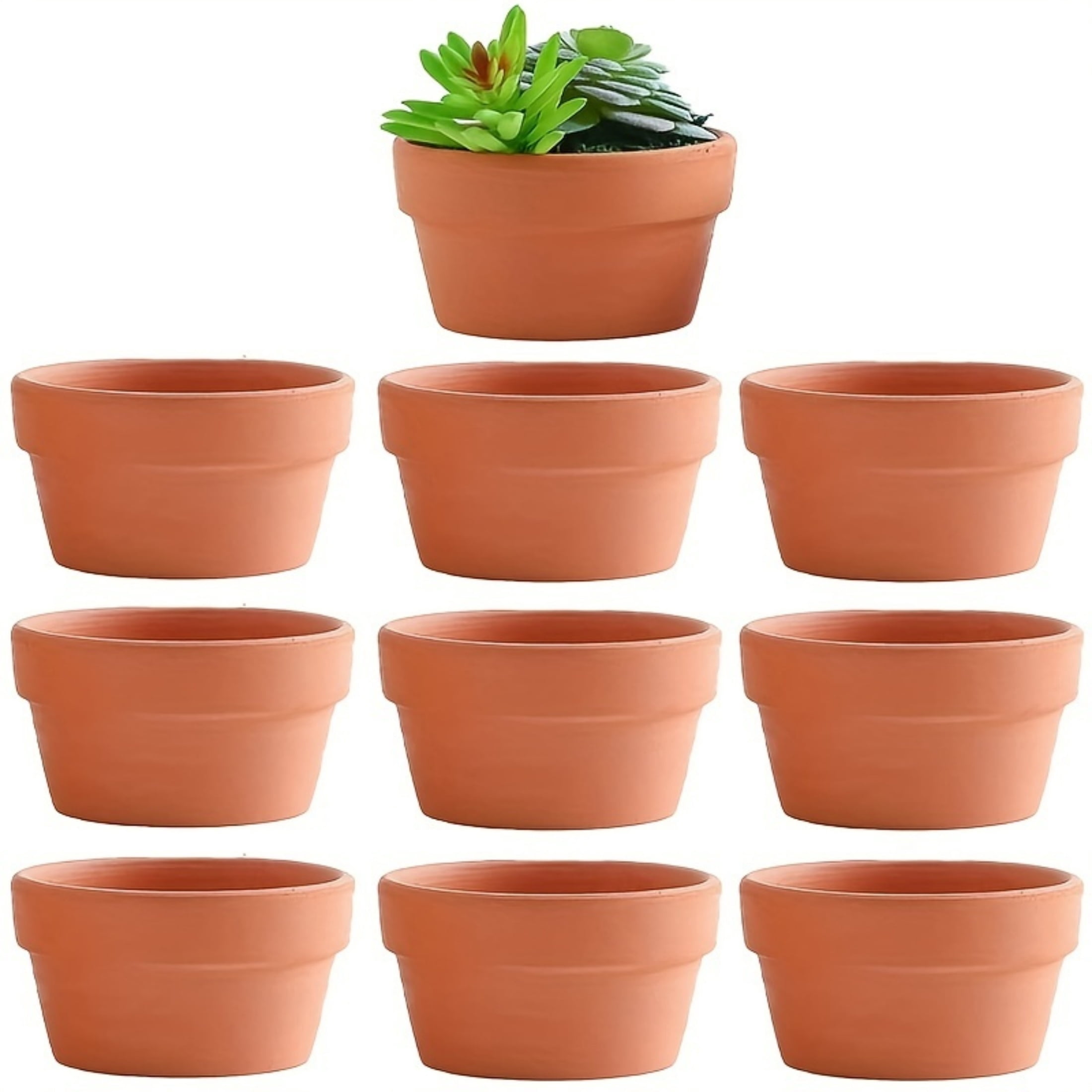 4 PCS Terracotta Buld Pots 5.5"x2.8" Flower Pots Clay Pottery Planter with Drainage Hole Cactus Succulent Plant Nursery Pots- Great for Plants,Crafts