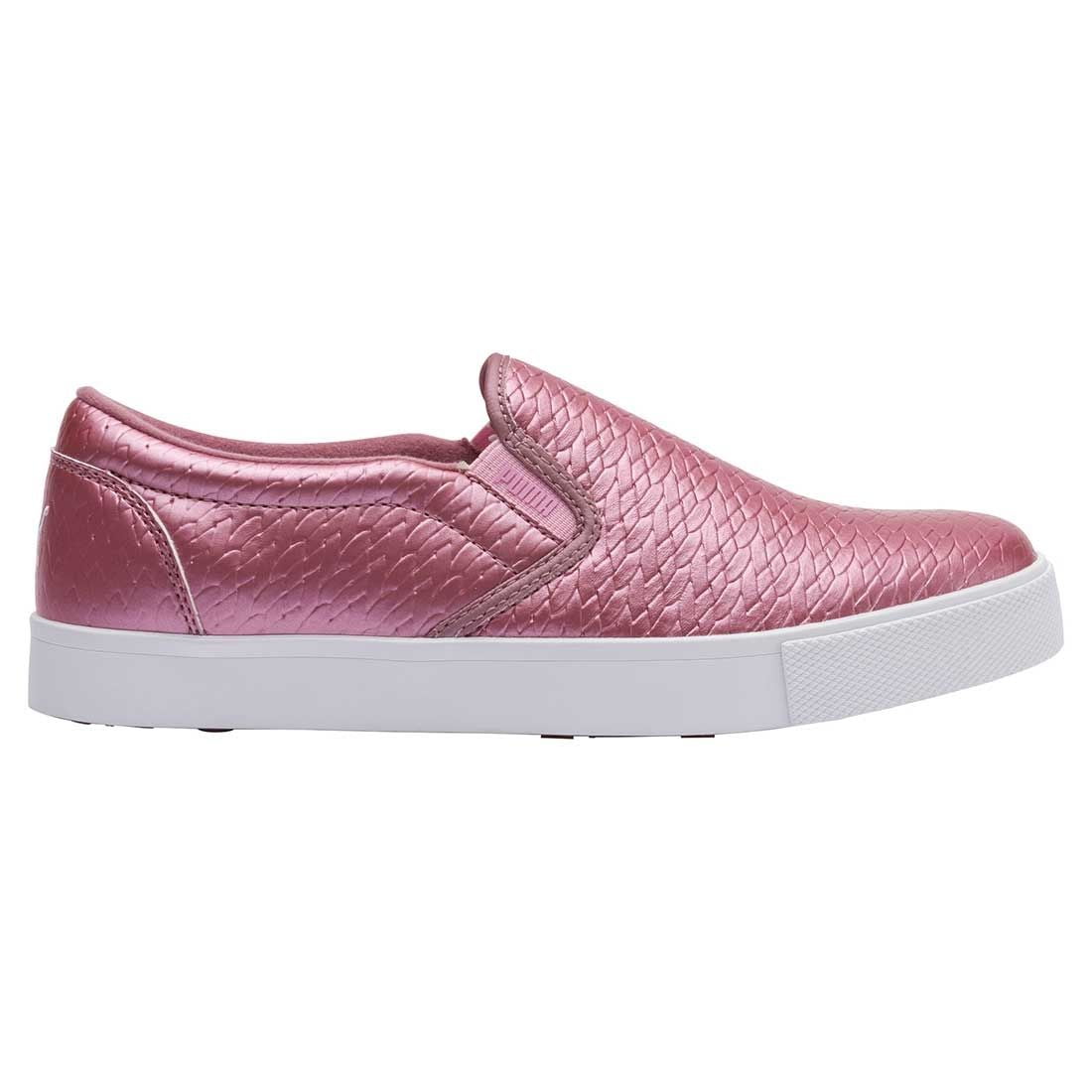 NEW Womens PUMA Tustin SlipOn Golf Shoes Metallic Pink / White Size 10 M