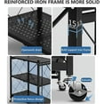 thumbnail image 6 of 5 Tier Storage Shelves with Wheels 27.9''x 13.4'' x 62.5'' Collapsible Kitchen Rolling Cart, Metal Garage Shelving, Foldable Shelf with Wheels,Storage Rack on Wheel, Foldable Shelf Unit, 6 of 8