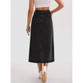 thumbnail image 4 of DARING DIVA Women's Long Denim Spring Slit Midi Jean Skirts X-Large Black, 4 of 7