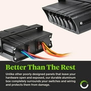 6-Gang 12V Rocker Switch Box [40 Amp Max.] [12 AWG Wires][12 Volt DC] SPST On/Off Rocker Toggle Switch Panel Box for Auto Automotive Lights Car Marine Boat Truck Vehicles & More