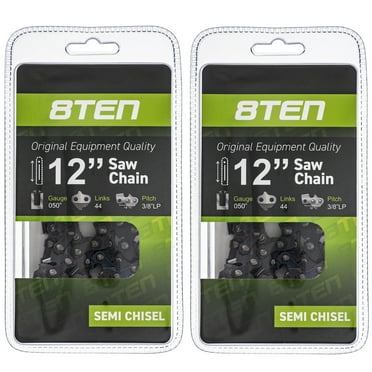 8TEN Chainsaw Chain 12 inch .050 3/8 Pitch 44DL for Stihl McCulloch 2 Pack 810-CCC2239H