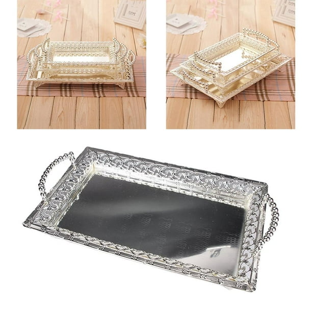 de Aleación de Frutas, Bandejas de Azúcar, KTV, Cesta de Placa de Hotel, Bandeja de Banquete de Boda, , Contenedor de Almacenamiento de Ape Plata 41x25cm Soledad Plato de frutas