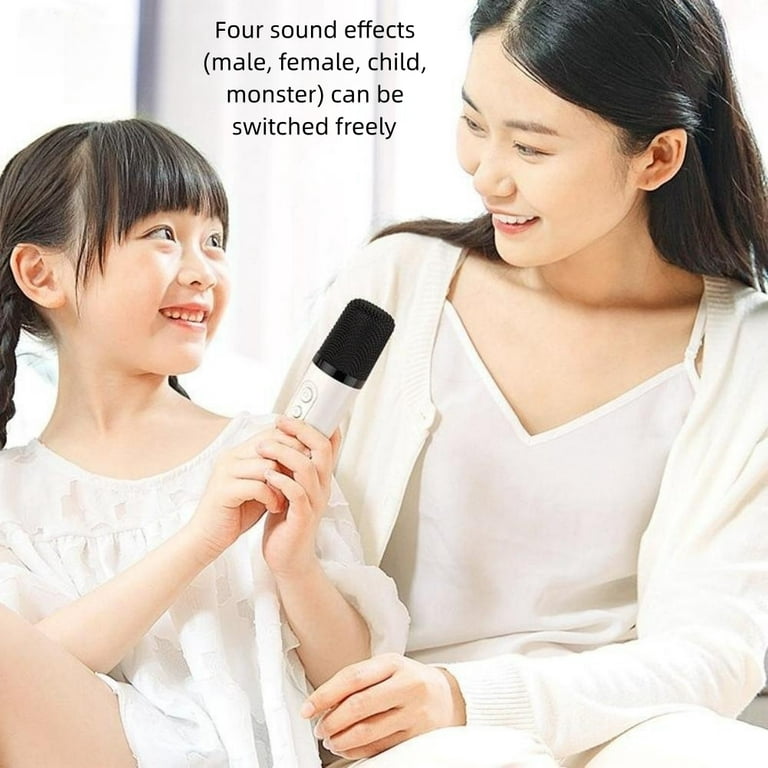 Mini Karaoke Machine with Wireless Microphones for Kids Adults, Portable  Small Bluetooth Speaker with Multiple Playback Options for Gift, Shower,  Party, Home, Travel, 10H Playtime, White 