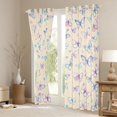 thumbnail image 3 of Feelyou Dreamy Butterfly Child Black Out Curtains, Kawaii Cartoon Animal Curtains Pack of 2 (42x63 Each), Blossoms Flower Floral Bedroom Curtains, Curtains and Drapes Decor, 3 of 6