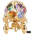 thumbnail image 3 of Matashi 24K Gold Plated Mini Pumpkin Coach Ornament with Genuine Crystals, 3 of 5