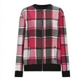 thumbnail image 5 of Womens Plaid Flannel Jacket Long Sleeve Baggy Fit Zip Front Fall Outerwear With Pockets, 5 of 5