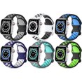 thumbnail image 1 of Fulsaxad 6Pack Compatible with Apple Watch Band 38mm 40mm 41mm, Soft Elastic Silicone Adjustable Sport Bands Waterproof Replacement Band for iWatch Series Ultra 8 7 SE 6 5 4 3 2 1 Nike, Women Men, 1 of 11