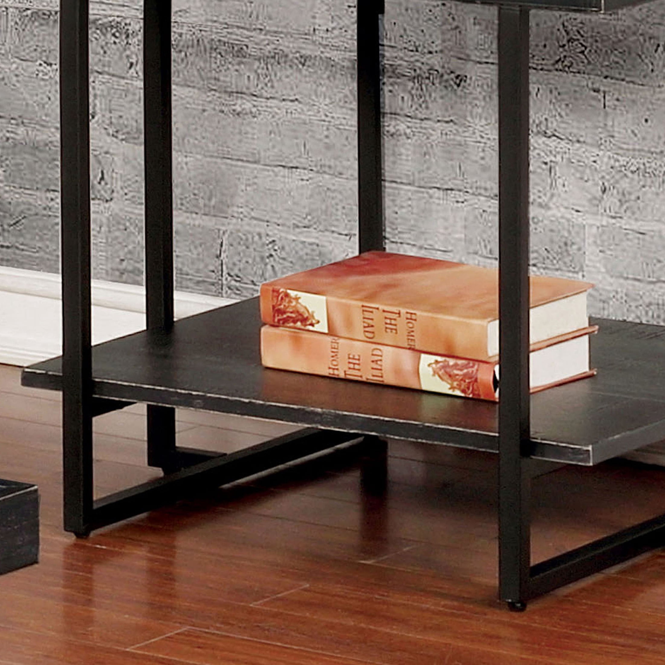 Furniture of America Jure 1-Shelf End Table, Black