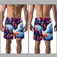 thumbnail image 3 of luoweisi Men's Beach Shorts Quick Dry Swim Trunks with Mesh Lining Peace Dove M, 3 of 5