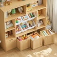 thumbnail image 5 of Hiphuta Large 4 Tier Kids Bookcase, Wood Toy Organizer of 6 Boxes & 4 Removable Drawers, Bookshelf for Kids Room Classroom, Natural, 5 of 7