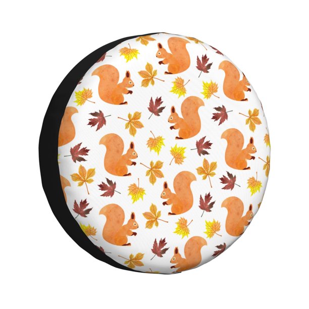 Balery Cartoon Squirrel Cubiertas para Neumáticos - Protector Resistente para Neumáticos de Camioneta, SUV, Remolque, Camper y RV-15 inch