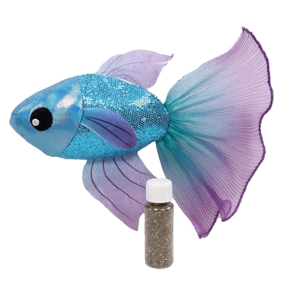 Catstages Beta Bliss Cat Toy, Plush Fish with Refillable Catnip, 8.3”