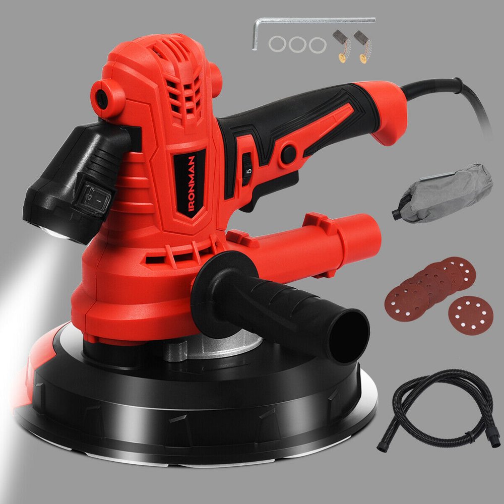 Electric HandHeld Drywall Sander 900W Variable Speed w/ Vacuum & LED