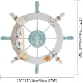 thumbnail image 2 of BAMAIA Nautical Beach Wooden Boat Ship Steering Wheel Fishing Net Shell Home Wall Decor, 2 of 8