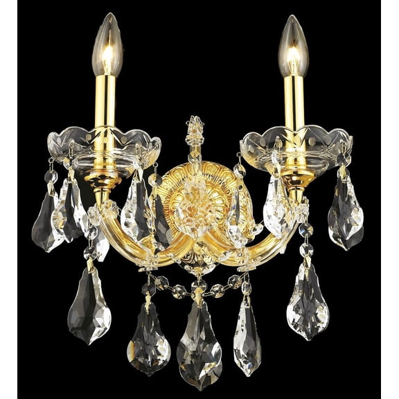 Maria Theresa 2 light Gold Wall Sconce Clear Royal Cut Crystal