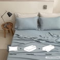 thumbnail image 4 of Simple&Opulence 100% Linen Sheet Set Solid Color-3 Pcs Washed French Linen Bed Sheets(1 Flat Sheet,1 Fitted Sheet,1 Pillowcase)-Breathable Bedding Set (Twin,Dusty Blue), 4 of 9
