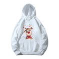 thumbnail image 2 of Sudadera con capucha blanca de Feliz Navidad para niños, sudadera bonita para fiesta de Navidad para niño o niña, ropa de moda con estampado de Papá Noel y ciervos para niños, 2 of 5