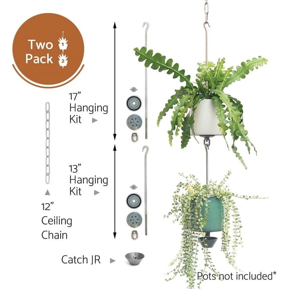Two Pack, All-New Pot Hanging Kits   Accessories, Indoor/Outdoor, Build Vertical Gardens, Hang Individual Planters