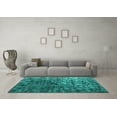 thumbnail image 3 of Ahgly Company Indoor Square Abstract Turquoise Blue Contemporary Area Rugs, 5' Square, 3 of 4