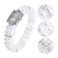 thumbnail image 3 of Femmes Deux Rangées de Perles et de Strass Bracelet Décoré Montre-Bracelet (Blanc), 3 of 9